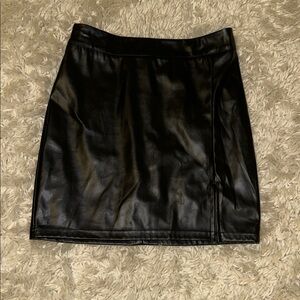 SHEIN Faux Leather Black Mini Skirt